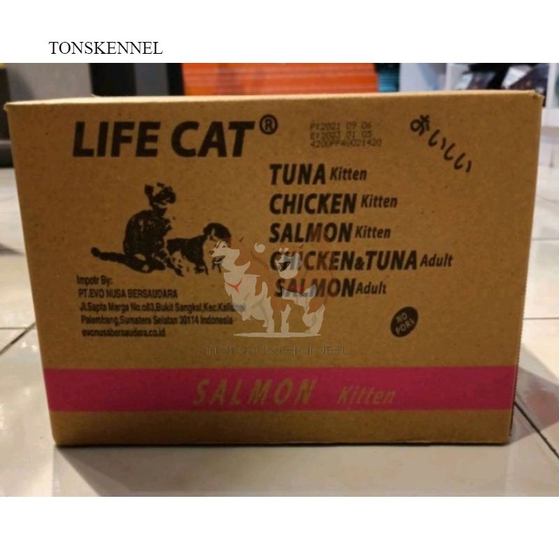 Life Cat Pouch Dus isi 24 /makanan basah kucing lifecat dus isi 24 Pouch Sachet