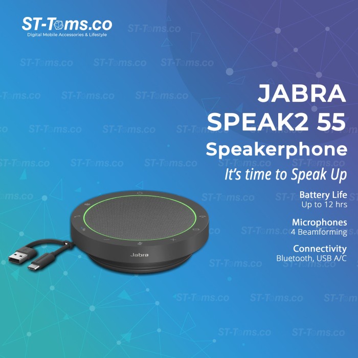 Jabra Speak2 55 Speakerphone Bluetooth USB A & USB C With 4 Microphone
