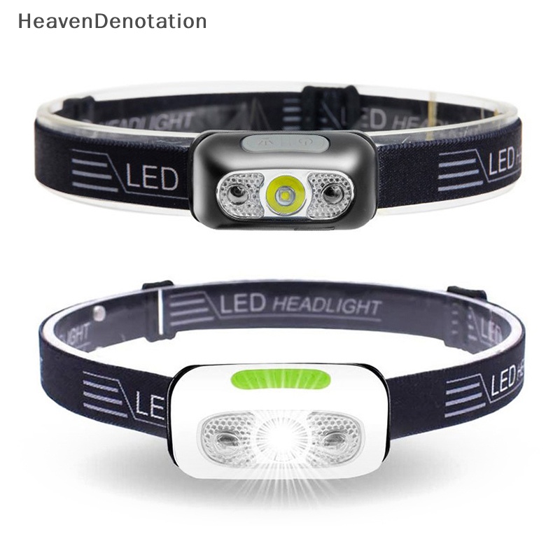 [HeavenDenotation] Usb Rechargeable Headlight Sensor Gerak Terang LED Running Fishing Headlight HDV