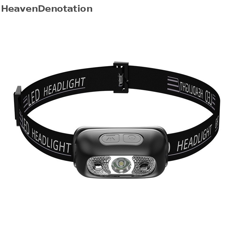 [HeavenDenotation] Usb Rechargeable Headlight Sensor Gerak Terang LED Running Fishing Headlight HDV