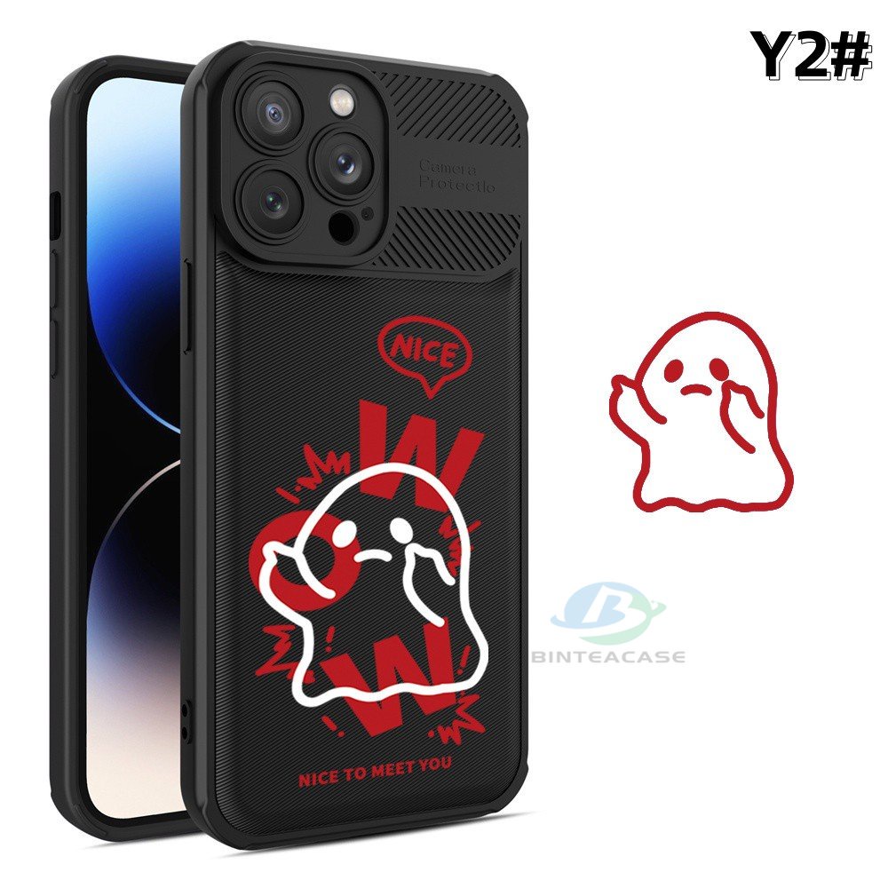 Vivo Y02 Y02S V25 V25E Y16 Y35 Y33S Y21T Y21S Y22 Y91C Y1S Y93 Y91 Y11 Y12 Y15 Y17 Y12S Y12A Y15S Y51 Y31 S1 PRO Cute Graffiti Ghost Full Protection Anti Slip Shockproof Case Binteacase