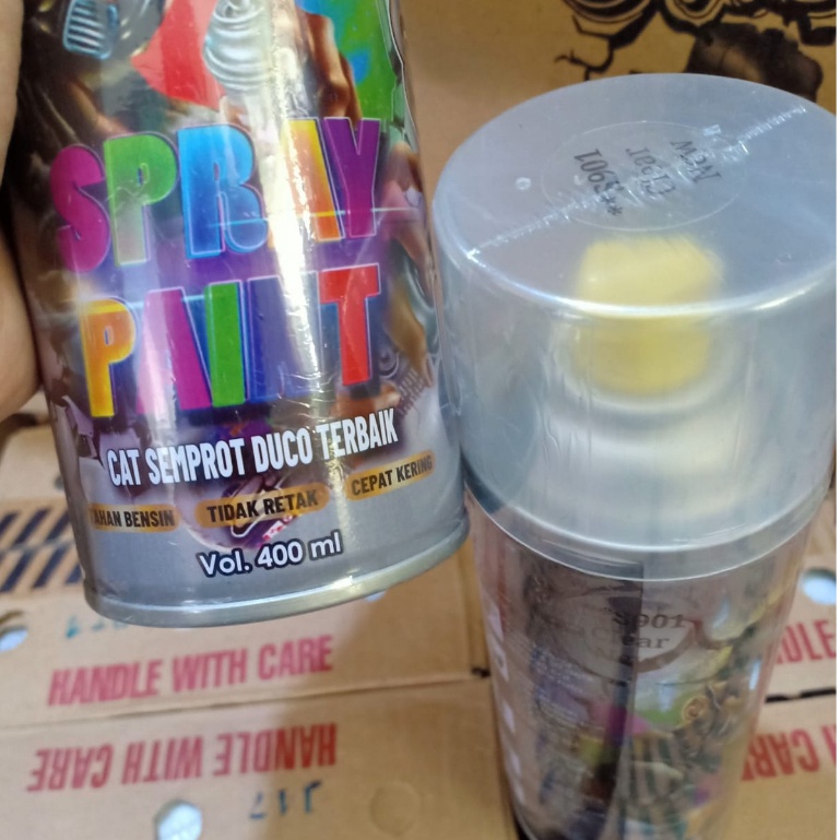 SASIN Spray Paint Cat Semprot Duco Terbaik Pilok PIlox Clear New S901** / Pernis / Clear Glossy Premium Kilap dan Tidak Berembun (400cc-BESAR)