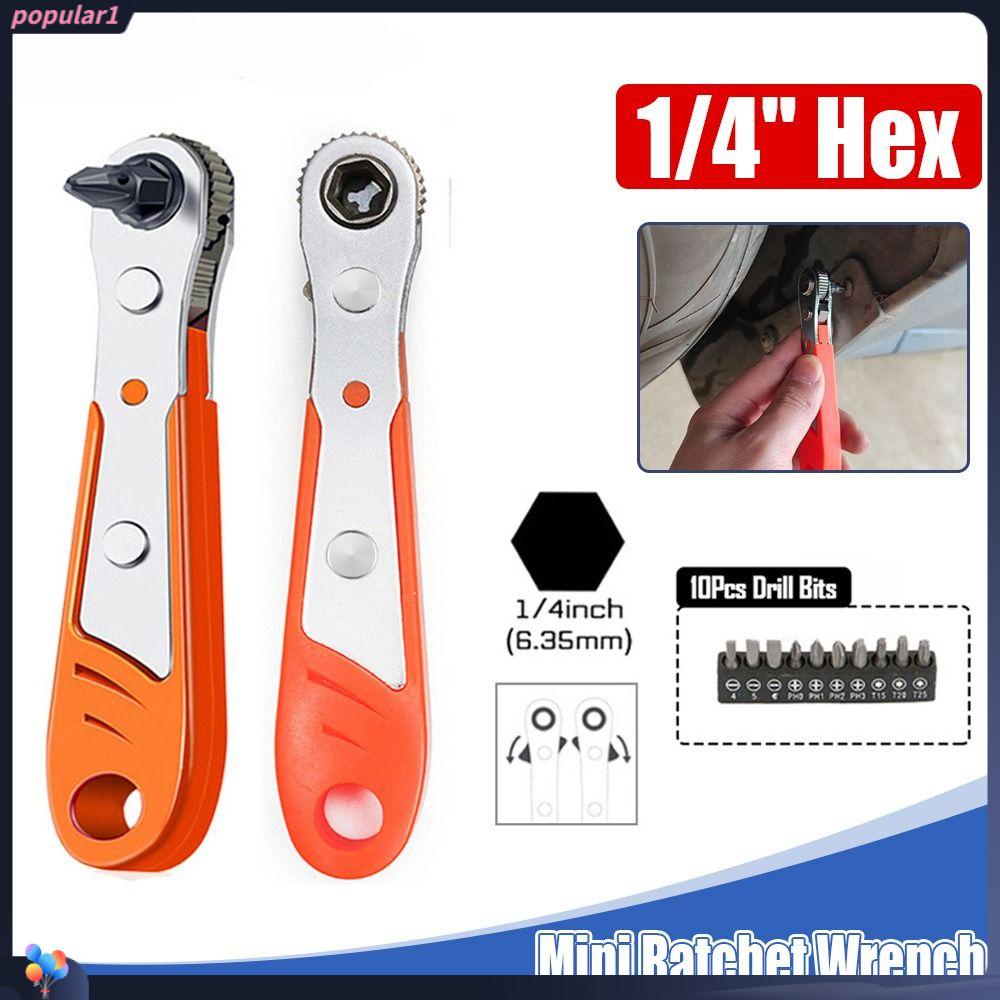 Populer Hexagon Ratchet Spanner Household Socket Tools Mata Bor Kunci Pas Perbaikan
