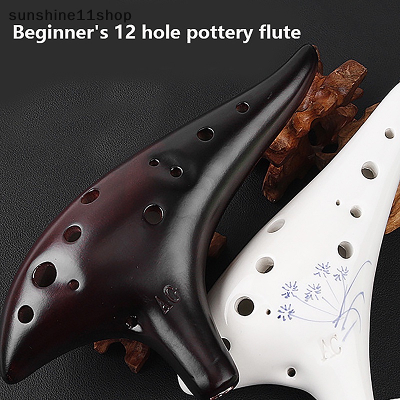 Sho 1Pc Ocarina 12lubang Keramik Alto C Tone Suling Klasik Alat Musik N