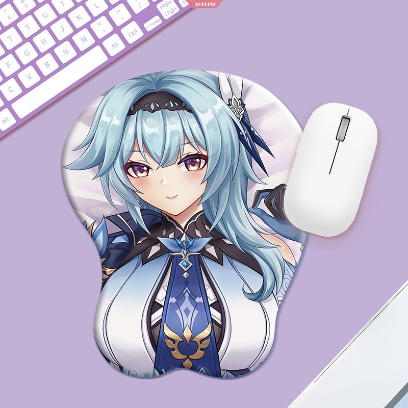 Genshin Impact Lembut wrist rest Kreatif Dua Dimensi 3D stereo Silikon mouse pad wrist anime beauty [ZXL]