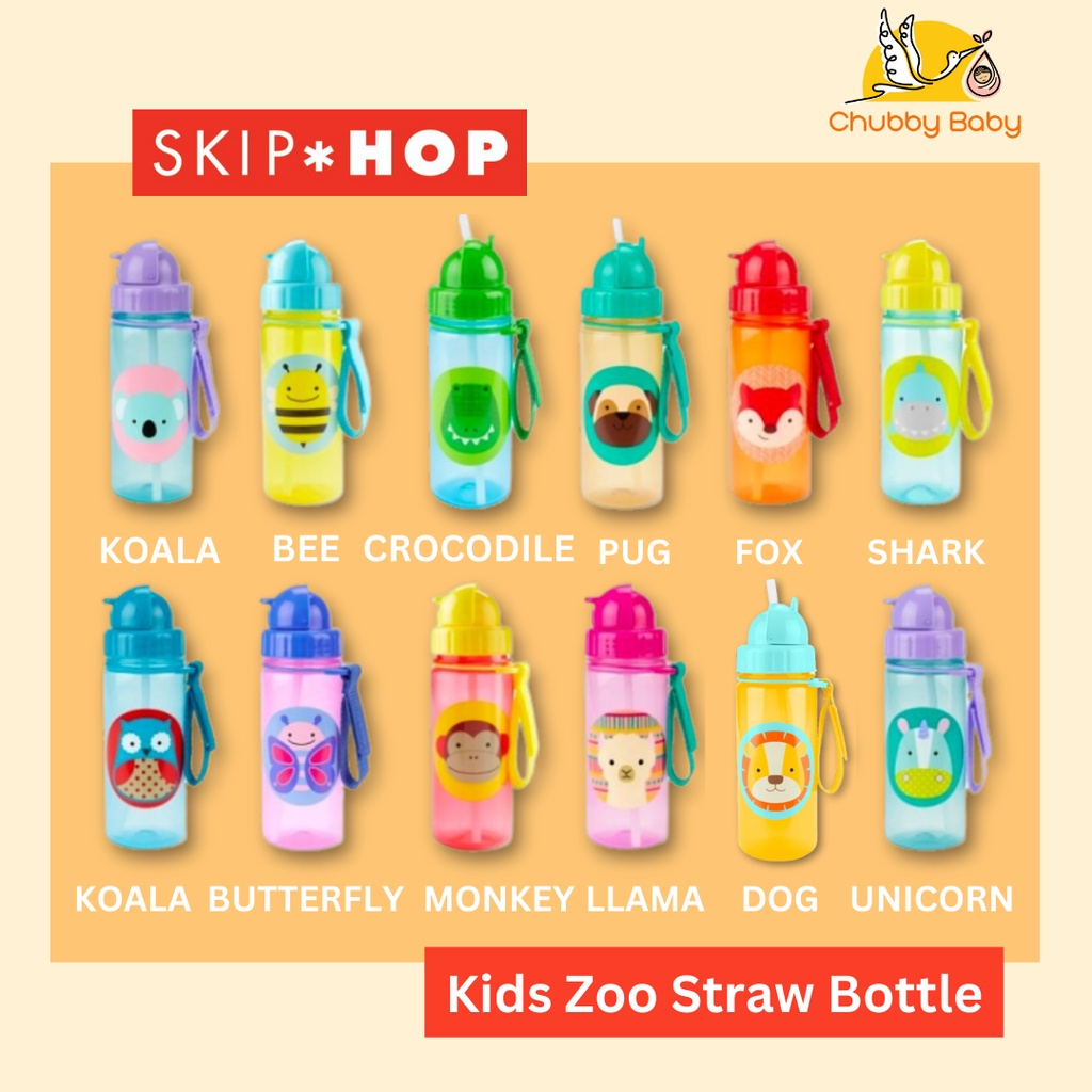 Skip Hop - Kids Zoo Straw Bottle | Botol Minum Anak