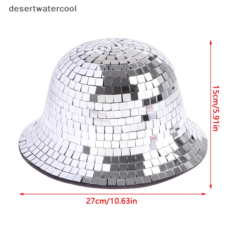 Deid 1Pc Topi Koboi Bola Disco Dengan Kaca Cermin Aksen Permata Womens Sun Hat Martijn