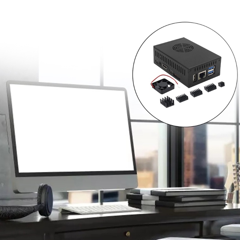 Bt N505 Metal Case- Untuk Orange Pi5 5B Enclosure Box Dengan Cooling Fan Alloy- Heatsink Pads Supports M2 NVMe Ssd2280