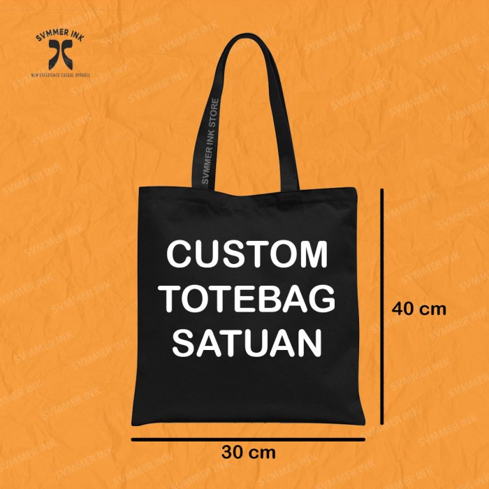 

TERMURAH TOTE BAG Sablon Satuan Termurah TAS Kanvas Polos Svmmer Ink - Hitam, Polos