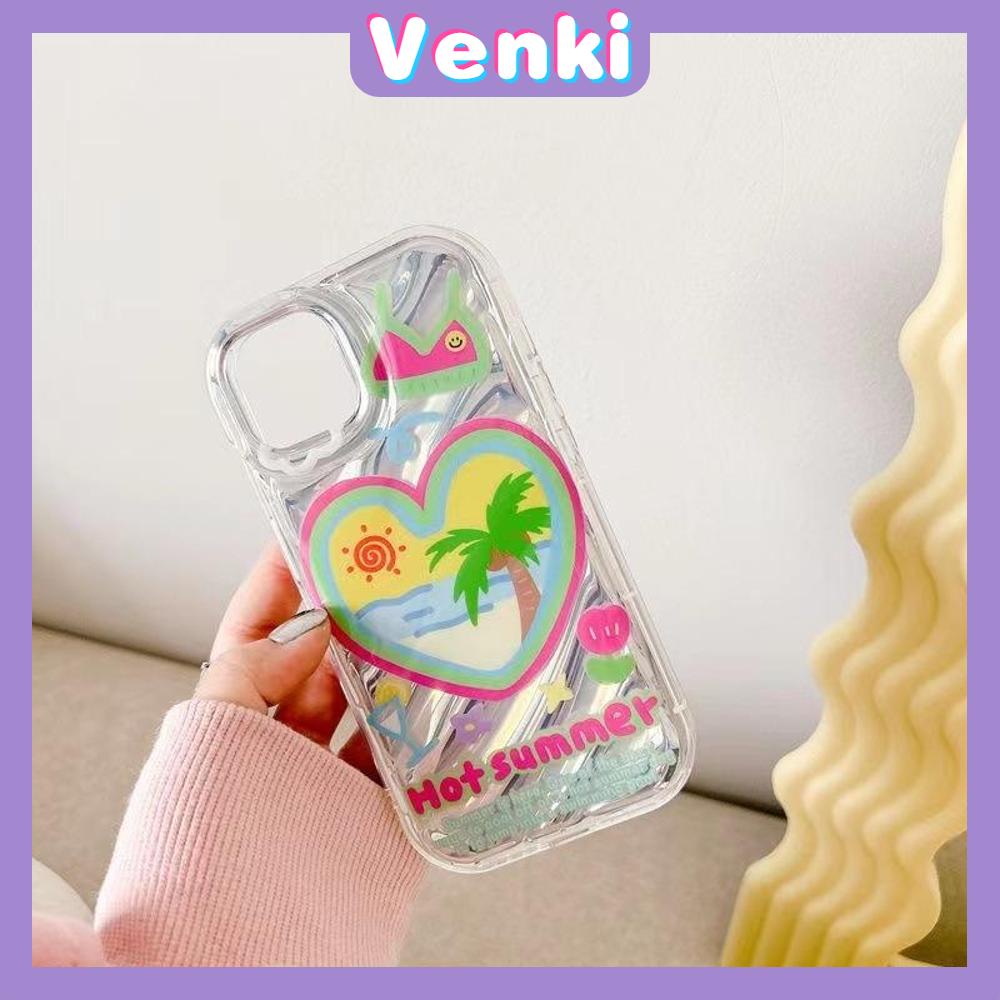 VENKI - Untuk iPhone 11 iPhone Case Laser Reflektif Bening Phone Case TPU Soft Shockproof Airbag Case Cute Summer Coco Kompatibel dengan iPhone 14 13 Pro max 12 Pro 7Plus 8Plus