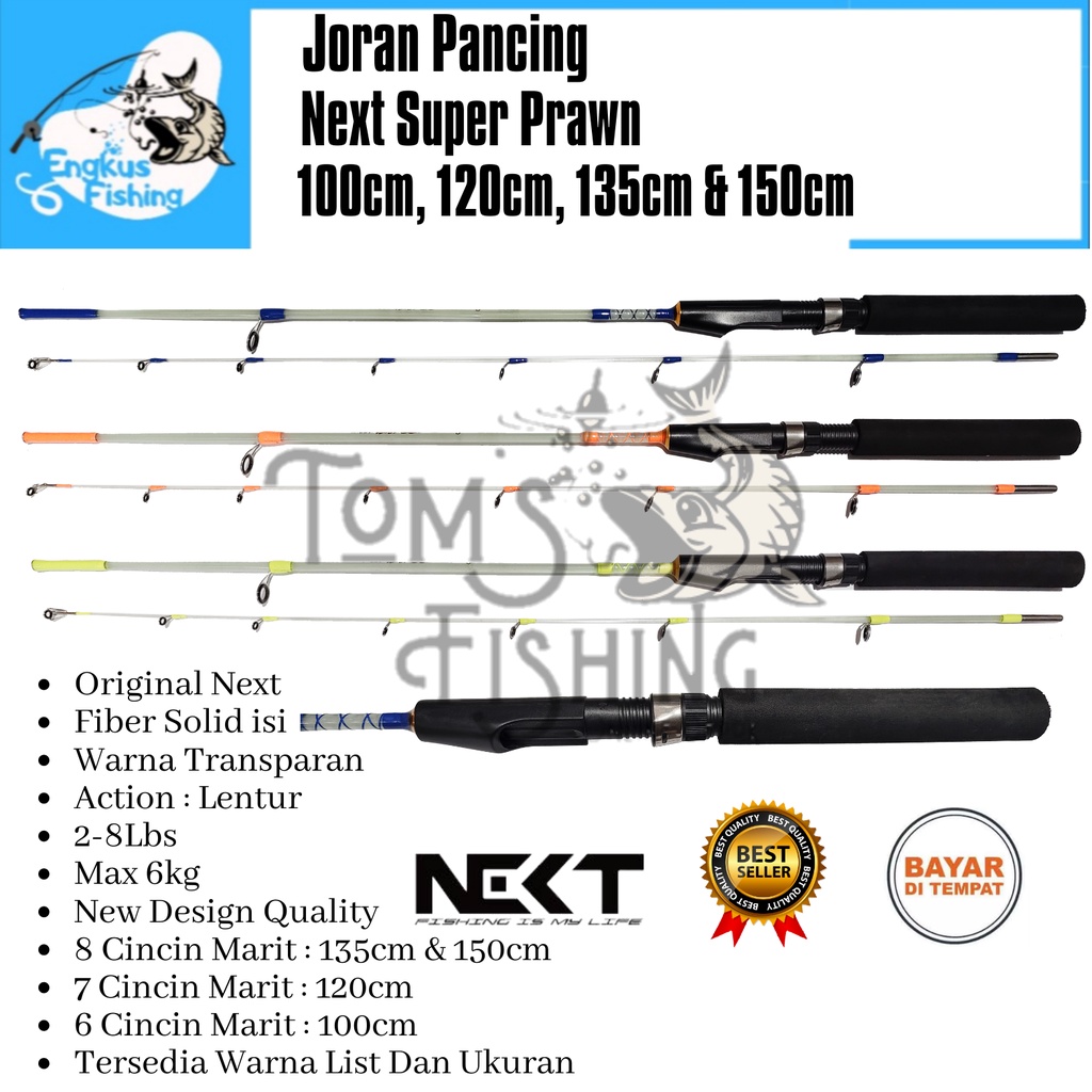 Joran Pancing Udang Next Super Prawn 100cm - 150cm (2-8lbs) Lentur Murah - Engkus Fishing