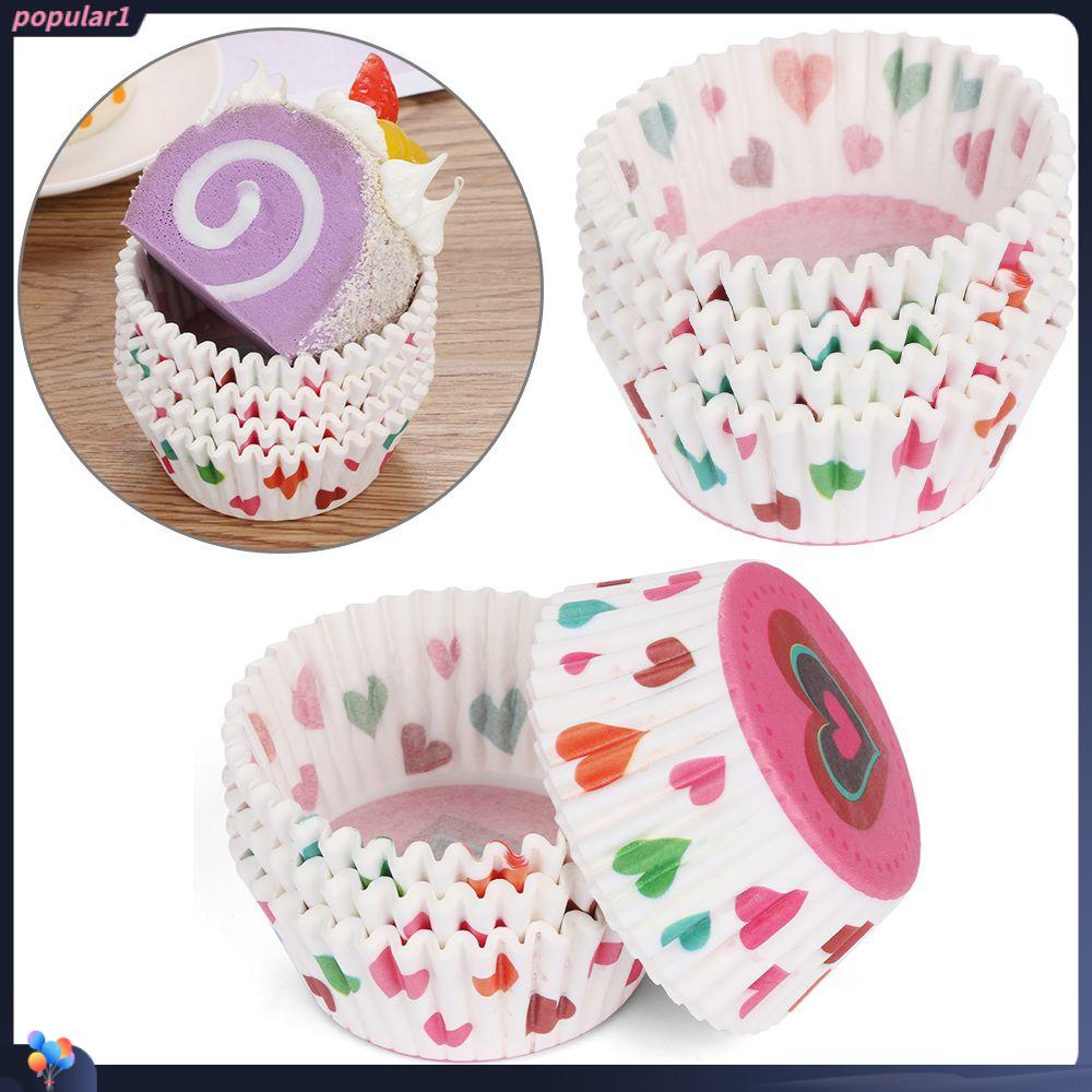 Populer 100pcs/lot Cupcake Wrappers Home &amp; Kitchen Cetakan Kue Pastry Tools Kue Kertas Cangkir