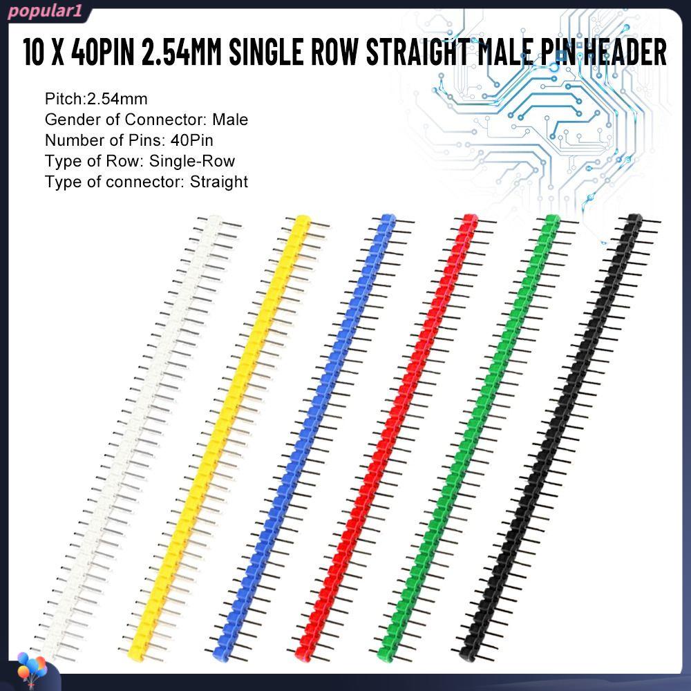 Populer 10PCS Single Row Straight Header Baru Male Breakable 2.54mm