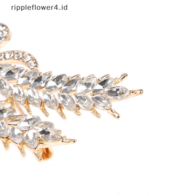 {rippleflower4.id} Mutiara Berlian Imitasi Ear of Wheat Bros Untuk Wanita Baroque Trendy Elegan Brooch Pin~