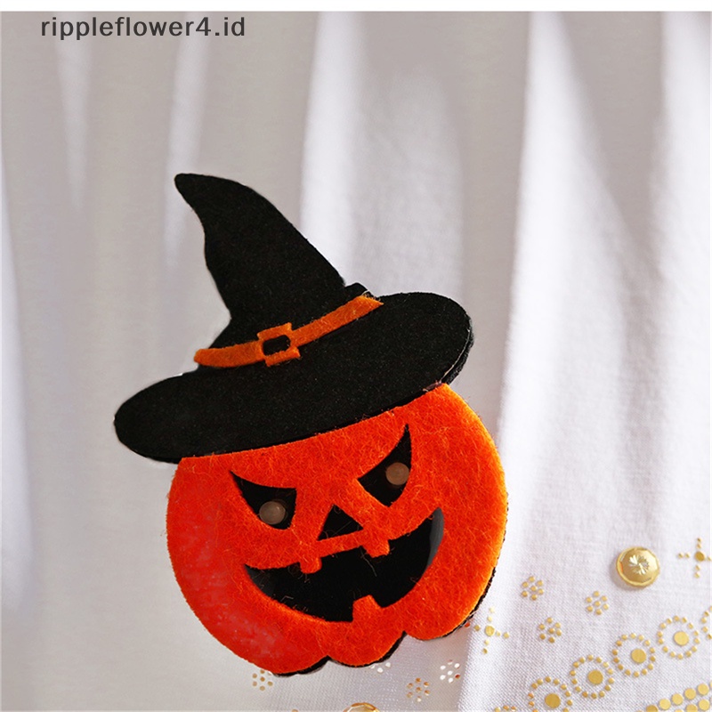 {rippleflower4.id} Halloween Kreatif Lucu Bersinar Pin Labu Hantu Tengkorak Bros Hadiah Anak Dekorasi Pesta Halloween~