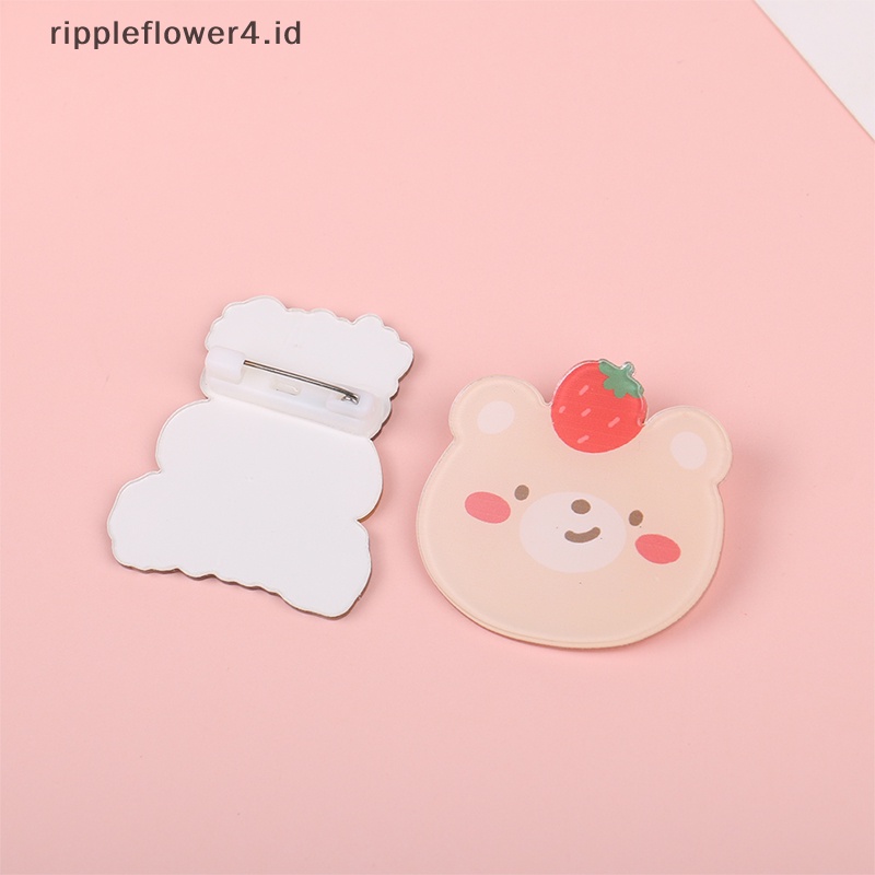 {rippleflower4.id} 5pcs Kawaii Japanese-style Acrylic Bros Anak Mahasiswa Bros Unisex Kerah Tas Liontin Lencana Pin Dekorasi Aksesoris Bros Perhiasan Hadiah Warna Acak