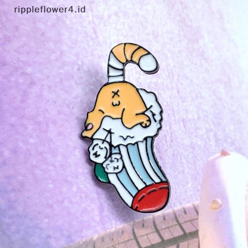 {rippleflower4.id} Christma Cangkir Kopi Mobil Pohon Enamel Pin Waktu Panas Bros Denim Jeans Kemeja Tas Natal Merah Hijau Perhiasan Hadiah Untuk Teman Anak~