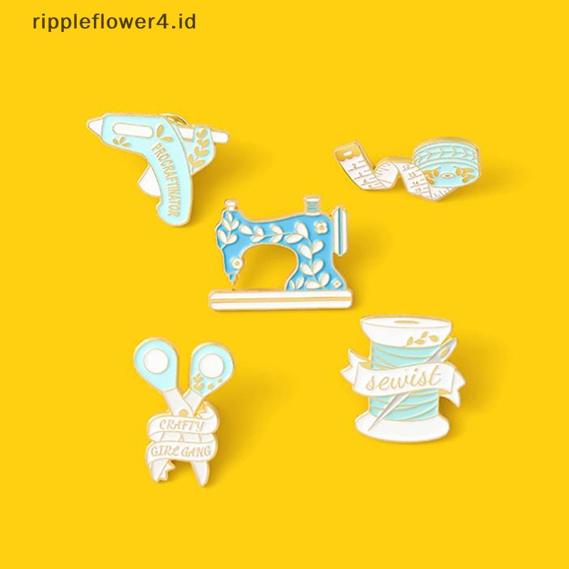 {rippleflower4.id} 1pc Mesin Jahit Tape Bros Kerah Badge Tas Pin Kartun Perhiasan Hadiah~