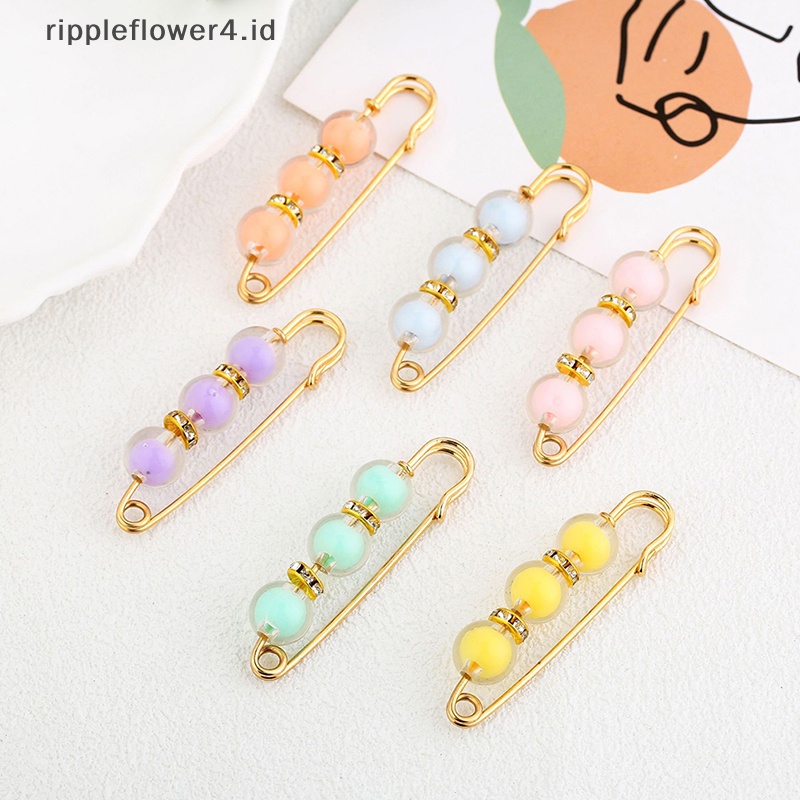 {rippleflower4.id} Kancing Bros Mutiara Warna-Warni Snap Pengikat Rok Pin Adjustable Bertabur Berlian Pin Pinggang Dekoratif Tombol~