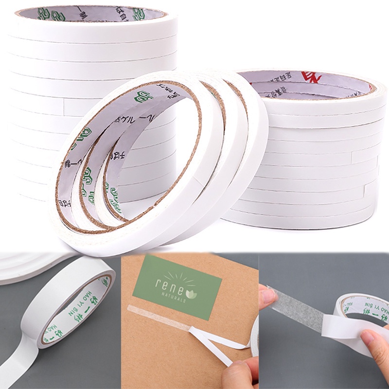 Pita Dua Sisi Lebar 5-30mm/selotip Kertas Handmade Mahasiswa Viskositas Tinggi/Anak Tk DIY Bahan Pengikat Tempel Tetap/Alat Tulis Kantor Sekolah