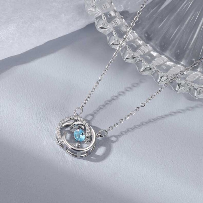 Kalung Geometris Berlian Imitasi Zircon Korea Untuk Anak Perempuan