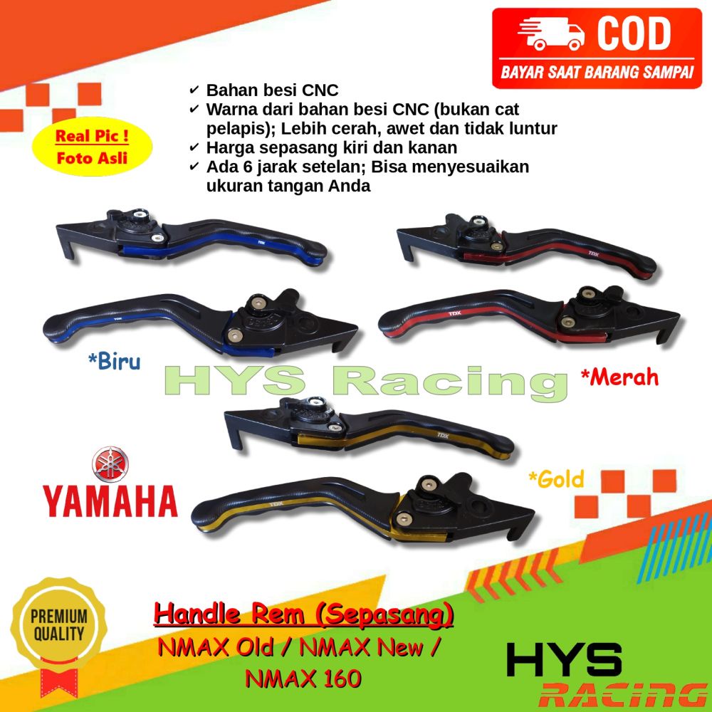HYC Handle Rem Variasi Nmax Old Lama / Nmax New 2020 2021 2022 2023 / Nmax 160 - Sepasang Tuton GOLD