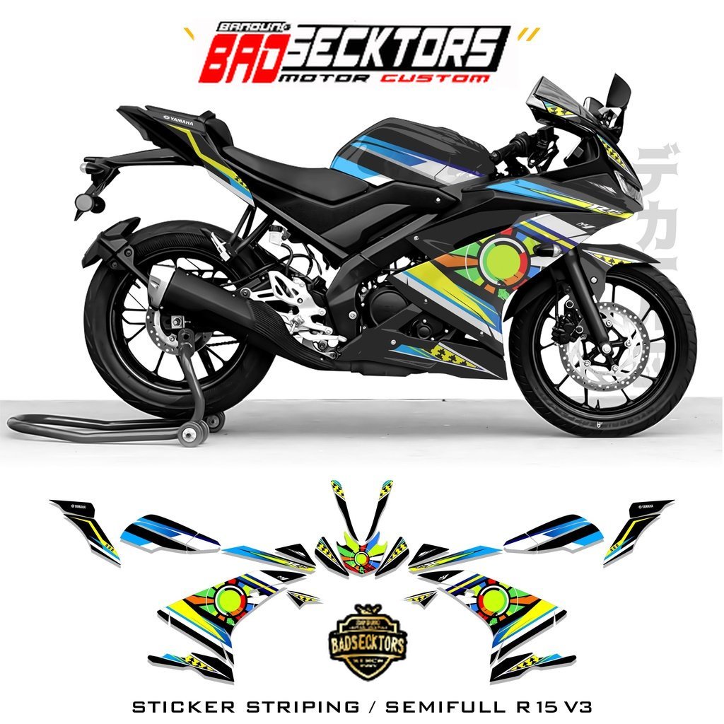 STRIPING R15 V3 SEMIFULL / R15 V4 MOTIF 7 ROSSI / SEMIFULL R15 V4 / R15 V3 / STOCK DECALS R15 V3 / S