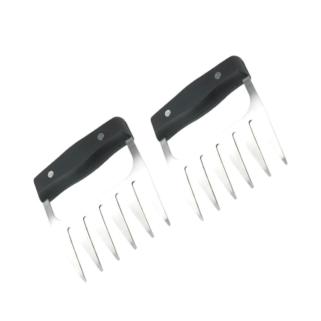 2 Pcs Penghancur Daging Stainless Steel Aksesori Profesional Sederhana Manual Pembelah Makanan Barbekyu Alat Pencacah Daging Sapi Alat Dapur