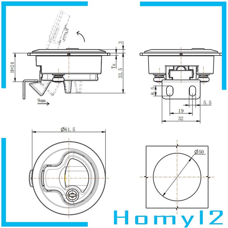 [HOMYL2] Flush Pull Latch Boat Deck Latch Untuk Trailer Kapal