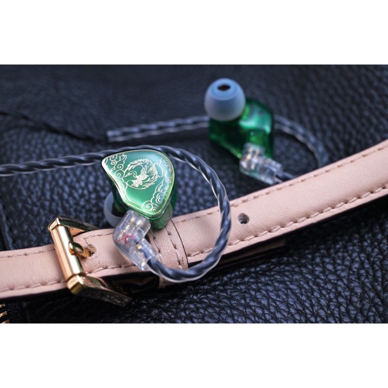 Tangzu WANER Jade Green Dengan Mic 10mm Dynamic Driver Earphone IEM 0.78 2pin Tangzu Wan er Versi Upgrade