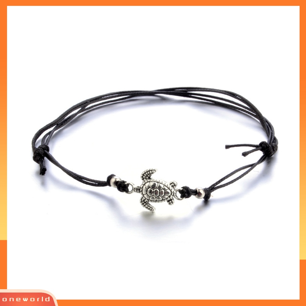 [WOD] 3 Pcs Bohemia Wanita Menenun Tali Sea Turtle Batu Gelang Kaki Gelang Kaki Perhiasan