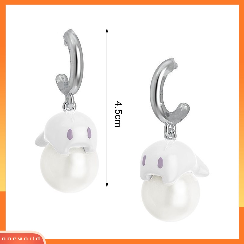 [WOD] 1pasang Anting Menjuntai Kartun Mutiara Imitasi Gaya Halloween Geometris Meriah Hias Hadiah Wanita Hantu Kecil Yang Lucu Liontin Stud Earrings Perhiasan Untuk Anak Perempuan