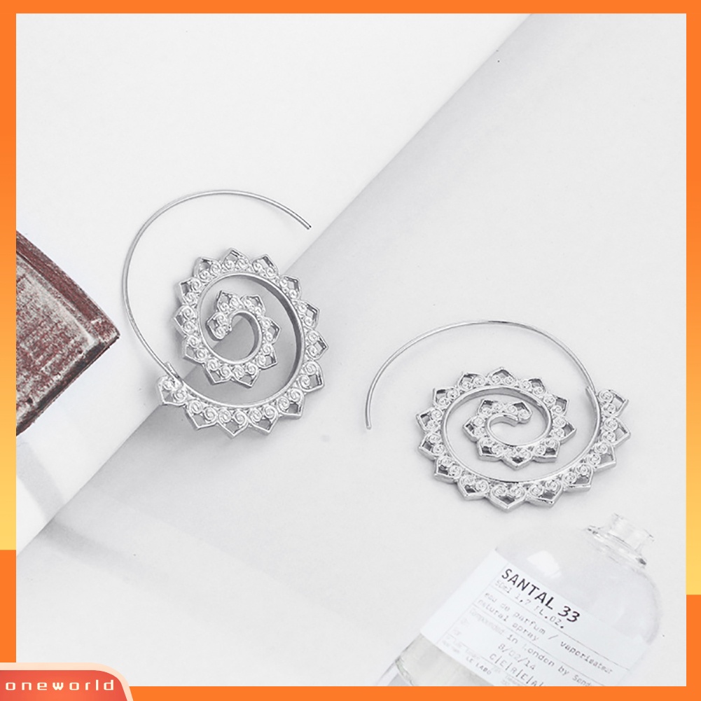 [WOD] Anting Hoop Pesta Bentuk Tetesan Air Paduan Spiral Perhiasan Eardrop Fashion Lady