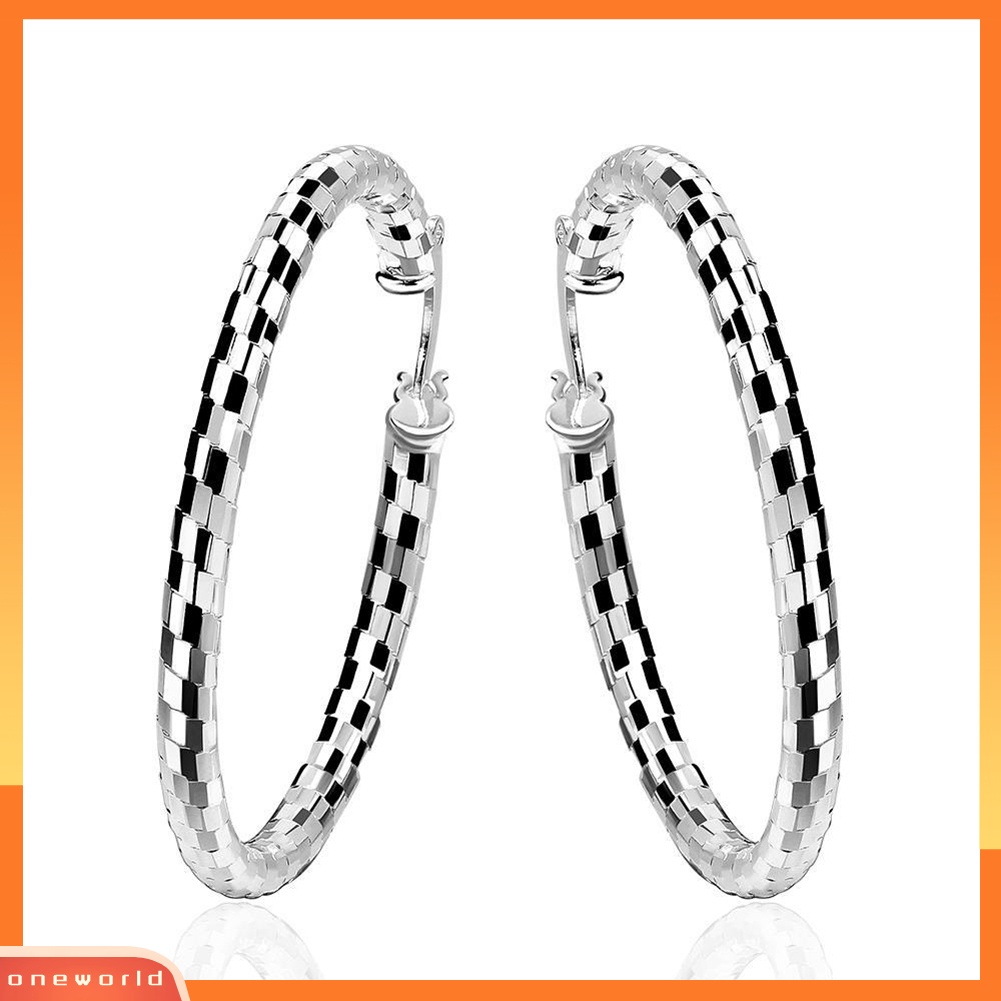 [WOD] Pesona Fashion Berlapis Perak Bentuk Cincin Menjuntai Anting Hoop Wanita Perhiasan Hadiah