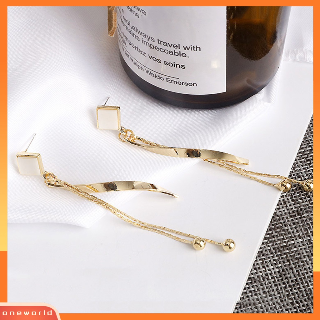 [WOD] 1pasang Wanita Linear Earrings Indah High-end Dipoles Panjang Rumbai Menjuntai Anting Perhiasan Perempuan