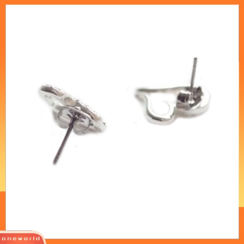 [WOD] Fashion Wanita Terbuka Hati Kristal Berlian Imitasi Ear Stud Earrings Piercing Perhiasan