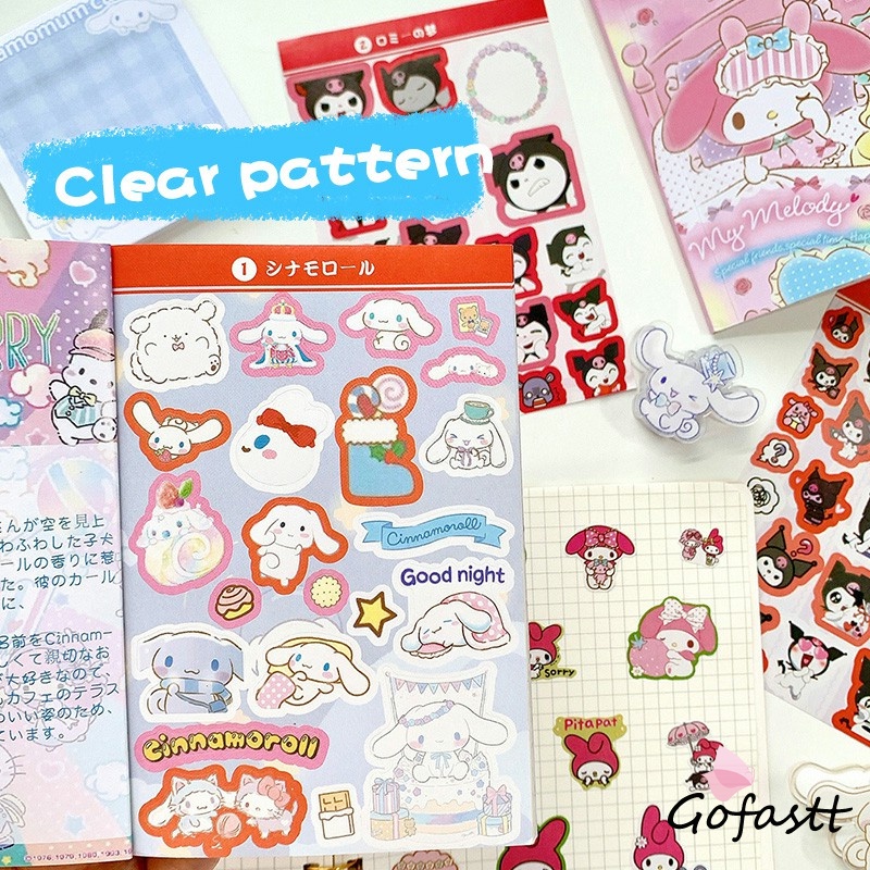

450pcs Stiker Kuromi Waterproof Kartun ekorasi DIY Sanrio MELODY CINNAMOROLL Purin-G