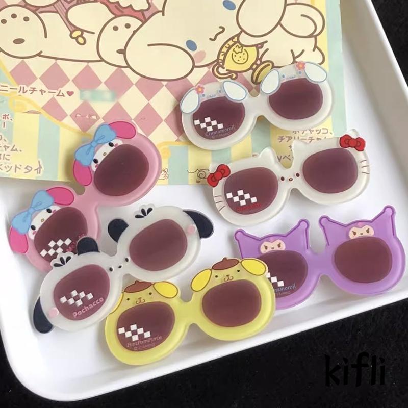 [KD]Creative Duckbill Clip Woman Hair Accessories Lucu Manis Sanrio Kacamata Hitam Hair Clip