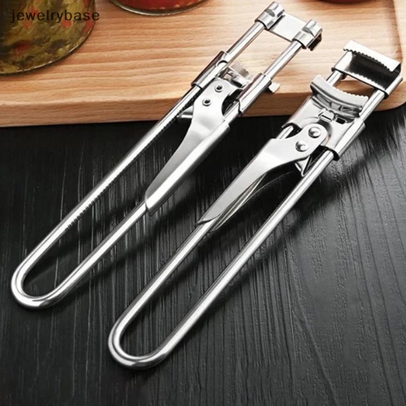 [jewelrybase] Adjustable Jar Opener Stainless Steel Manual Pembuka Tutup Kaleng Botol Untuk Tangan Lemah Pegangan Mudah Pembuka Toples Aksesoris Dapur Set Butik