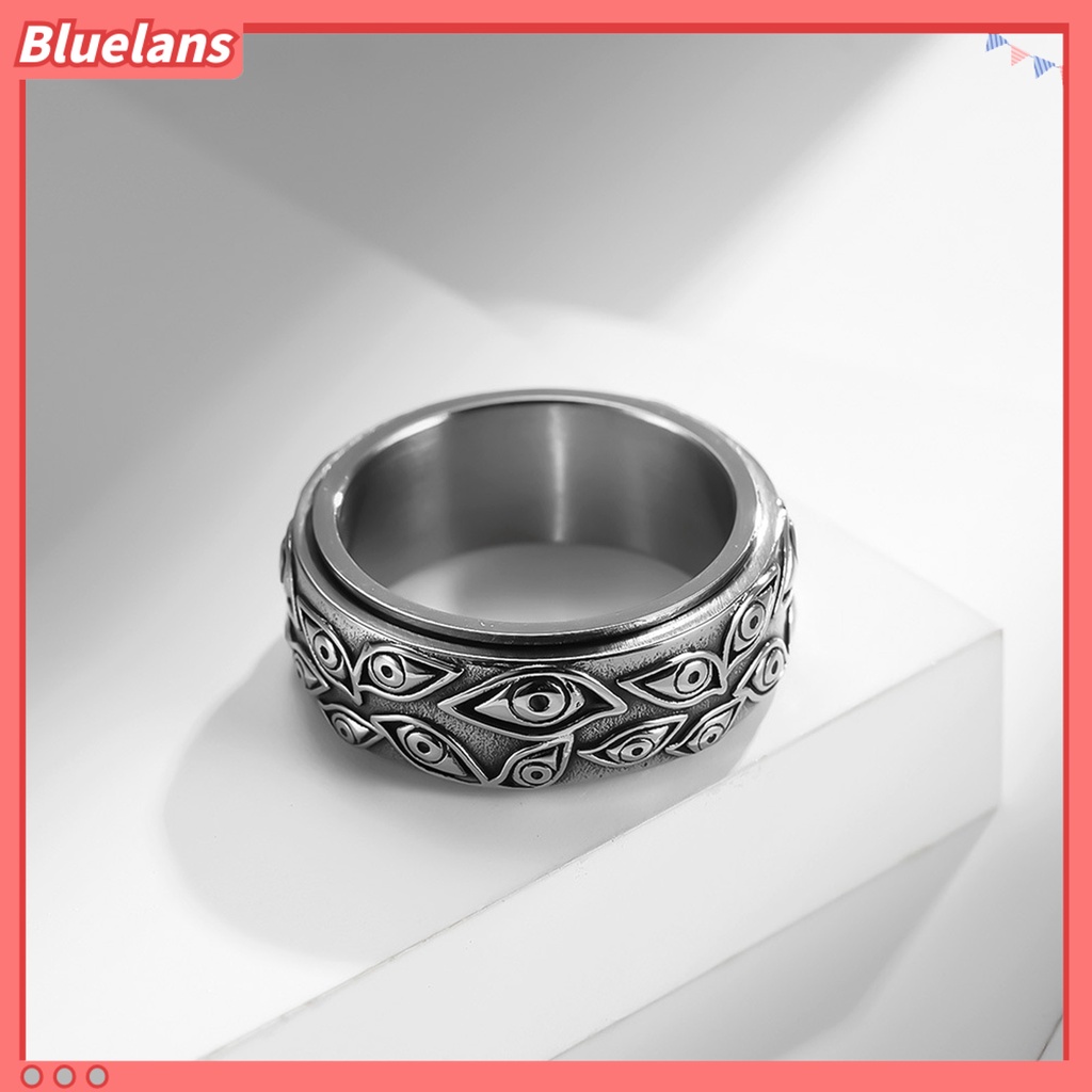 [BLS] Cincin Pria God Eye Rotatable Unisex Round All Match Finger Ring Untuk Pacaran