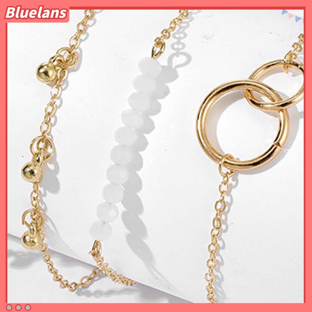 [BLS] 6pcs Gelang Wanita Stackable Circle Jewelry Adjustable Bright Luster Bracelets Untuk Pesta
