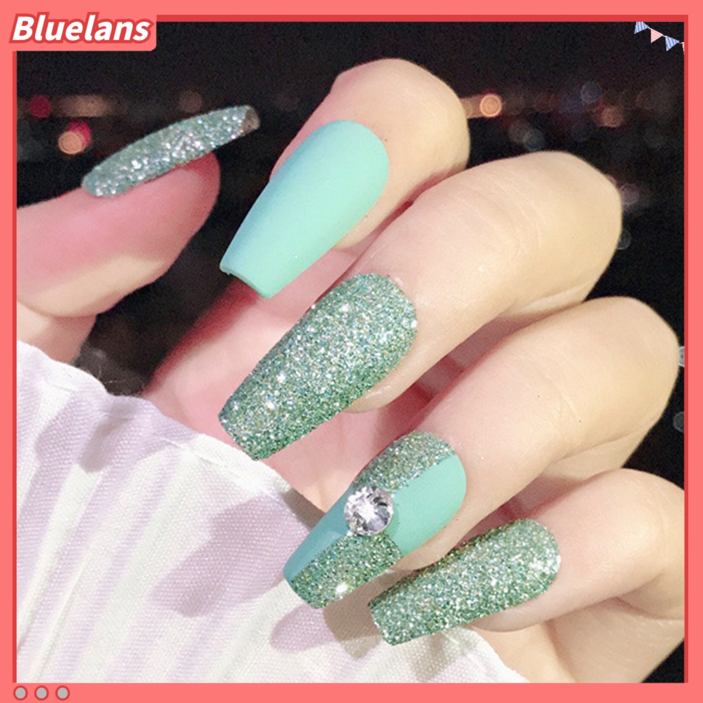 [BLM] 2pcs Cepat Kering Tahan Lama Glitter Nail Art Bubuk Pigmen DIY Manicure Decor