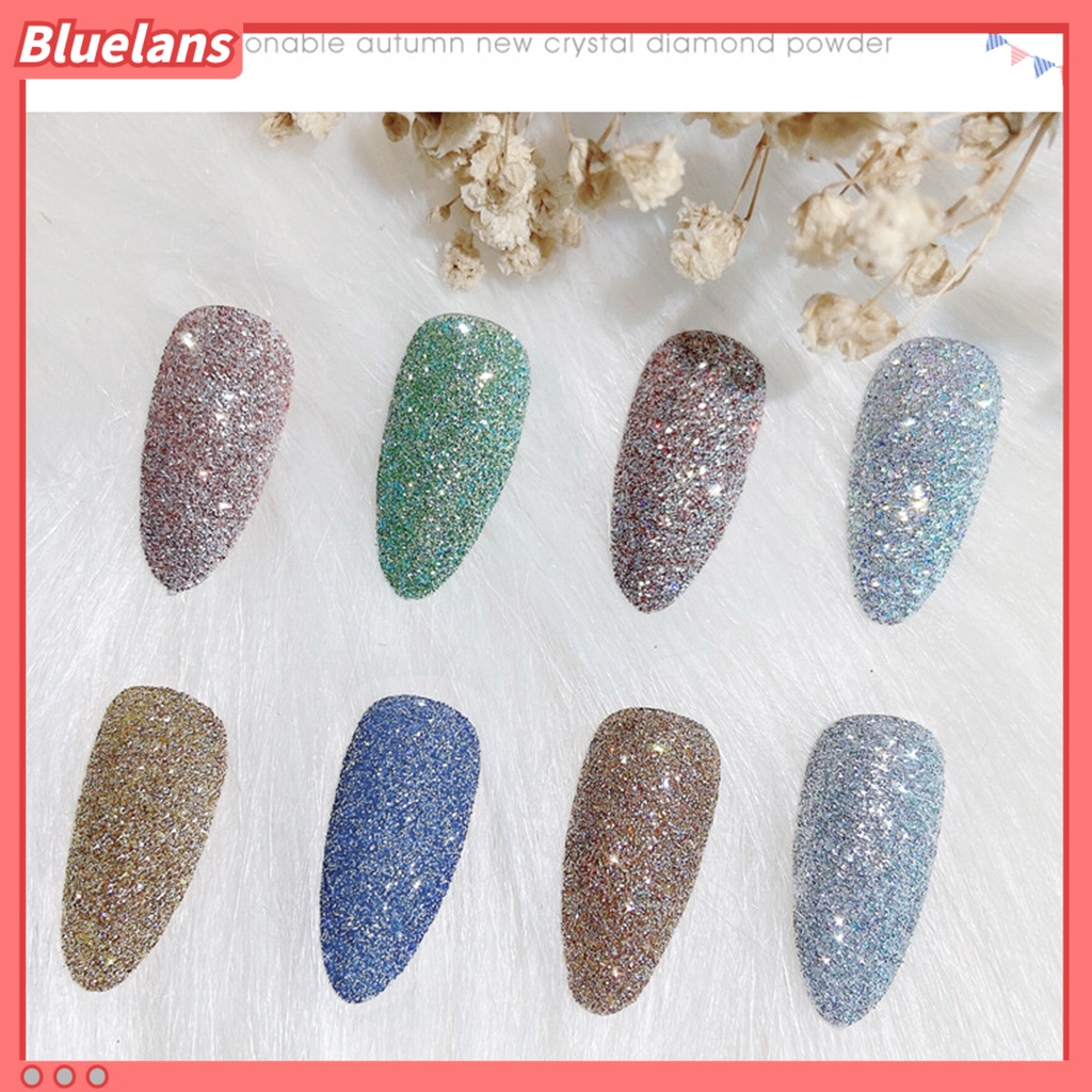 [BLM] 2pcs Cepat Kering Tahan Lama Glitter Nail Art Bubuk Pigmen DIY Manicure Decor