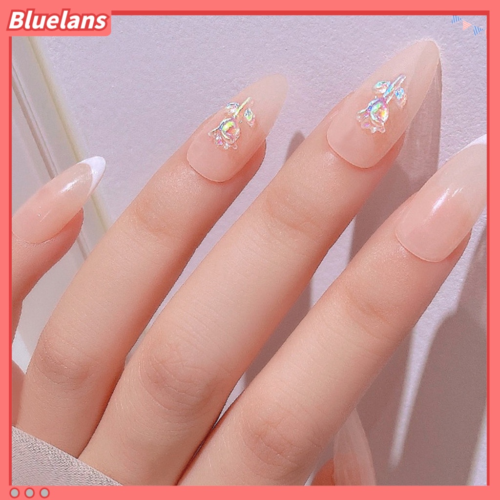 [BLM] 30pcs /Set Ornamen Bunga Kuku Gaya Mawar Efek 3D Penembus Es Resin Lucu Aurora Floral Art Dekorasi Untuk Manicure