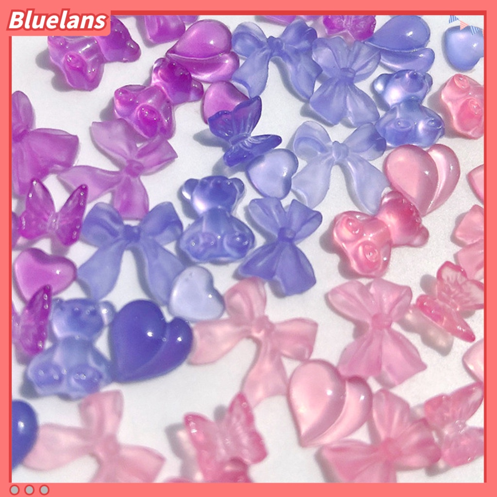 [BLM] 1kotak Hiasan Kuku Bentuk Indah Warna Hidup Resin All-Match 3D DIY Dekorasi Nail Art Manicure Tools Untuk Wanita