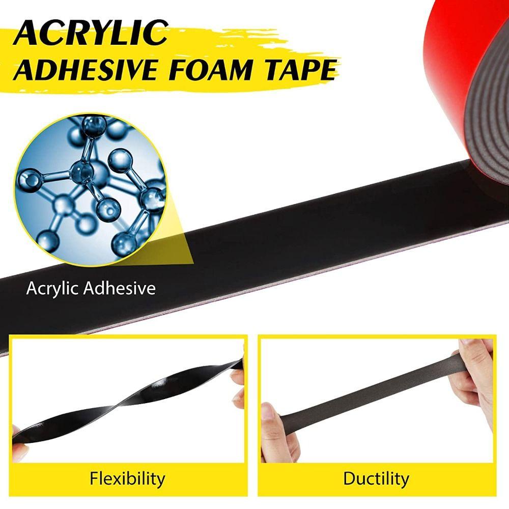 TOP 0.5 inch x 16.4 Ft Foam Tape Dekorasi Rumah Heavy Duty0.08 inch Tebal 2sisi Mounting Tape