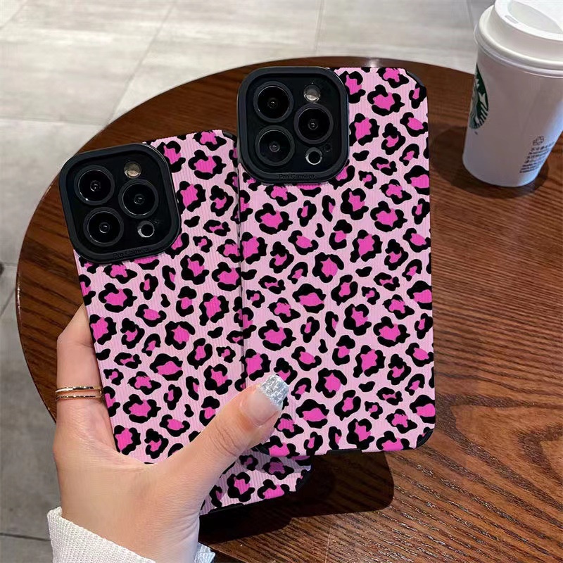 Pretty Pink Leopard Girl Woman Soft Case HP OPPO A91 F11 F9 Pro A3S A9 A5 A31 A53 A33 2020 A7 A5S A12 A11K A52 A92 A83 FTD Stripe Casing Realme C1 X XT Reno 2F 3 5 6 5G