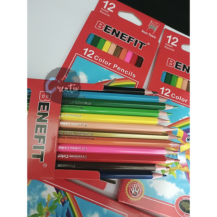 

BENEFIT Pensil Warna Anak 12 Warna + Warna Emas