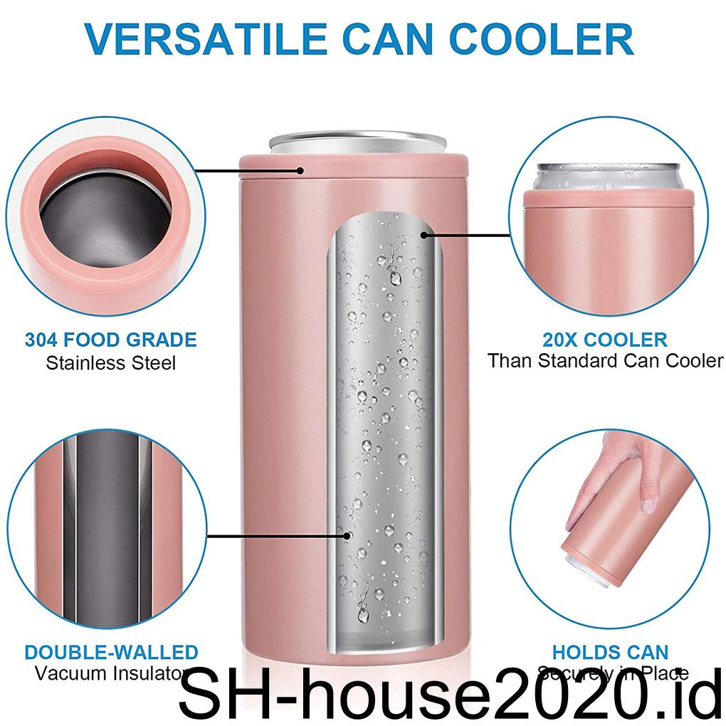 Can Cooler 12oz Stainless Slim Cooler Portable Insulated Botol Cup Vacuum Pendingin