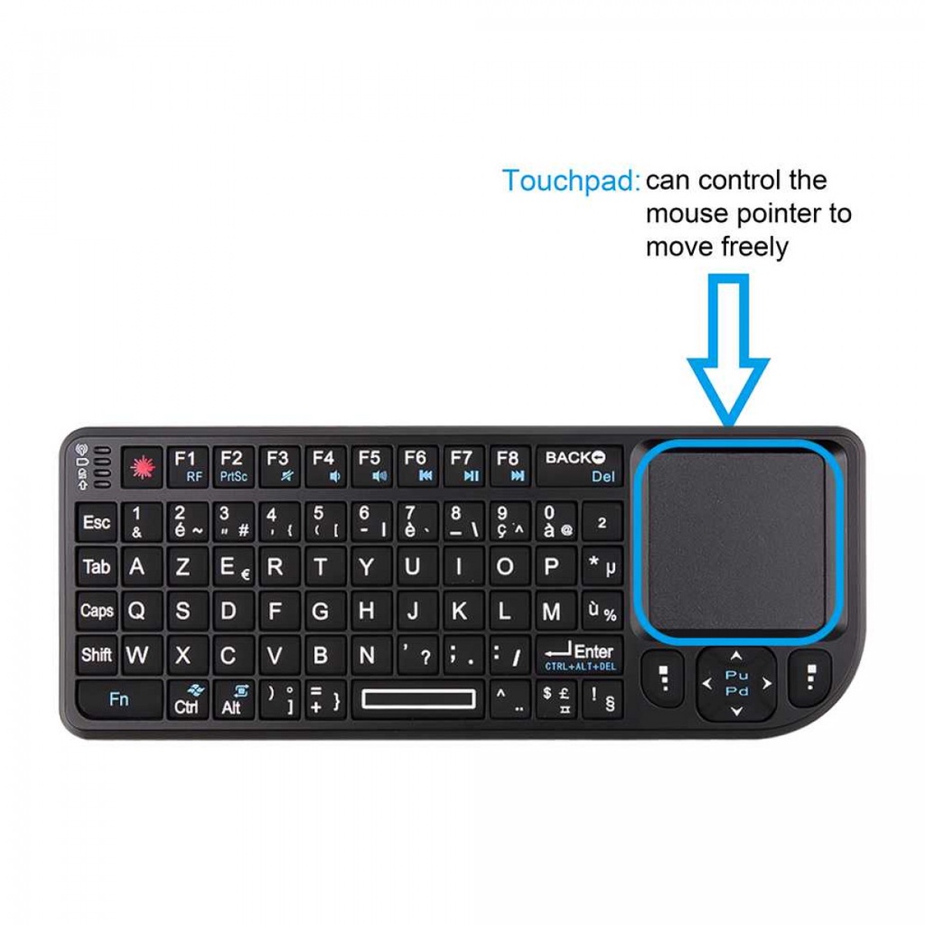 HotLouse Keyboard Wireless Mini Pointer 2.4GHz Dengan Touch Pad